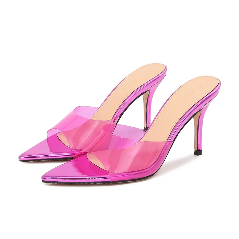 Сандалии женские на высоком каблуке, модные уличные тапочки, заостренные прозрачные босоножки из резины, лето
Сандалии женские на высоком каблуке, модные уличные тапочки, заостренные прозрачные босоножки из резины, лето