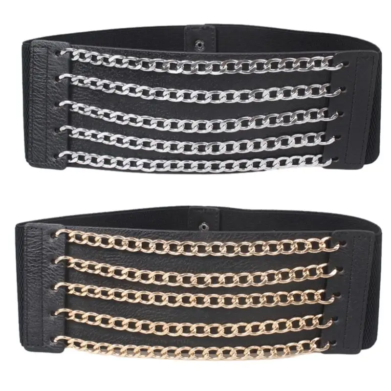 Women Gothic Corset with Multiple Layer Chain Sexy Girdle Underbust Waist Bustier Body Slimming Wide Belts Dress Girdle
Women Gothic Corset with Multiple Layer Chain Sexy Girdle Underbust Waist Bustier Body Slimming Wide Belts Dress Girdle