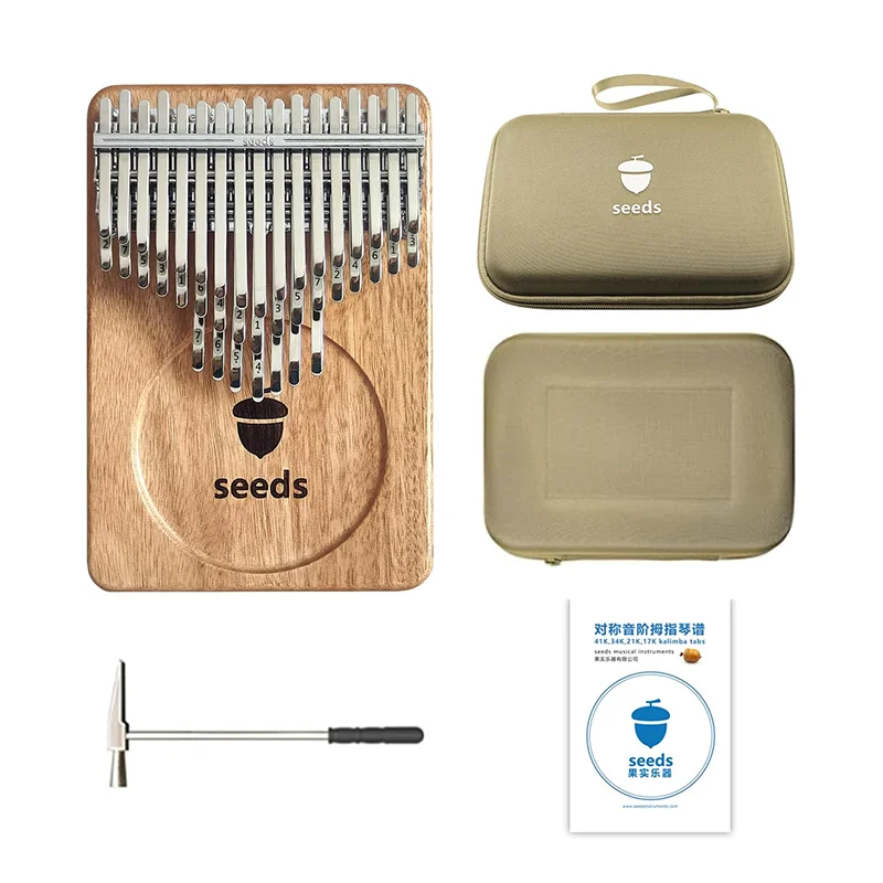 

41 Keys Kalimba 3 Layer Complete chromatic scale F3 to F6 Seeds Okoume Solid Wood Professional Mbira Finger Piano For Kids Adult