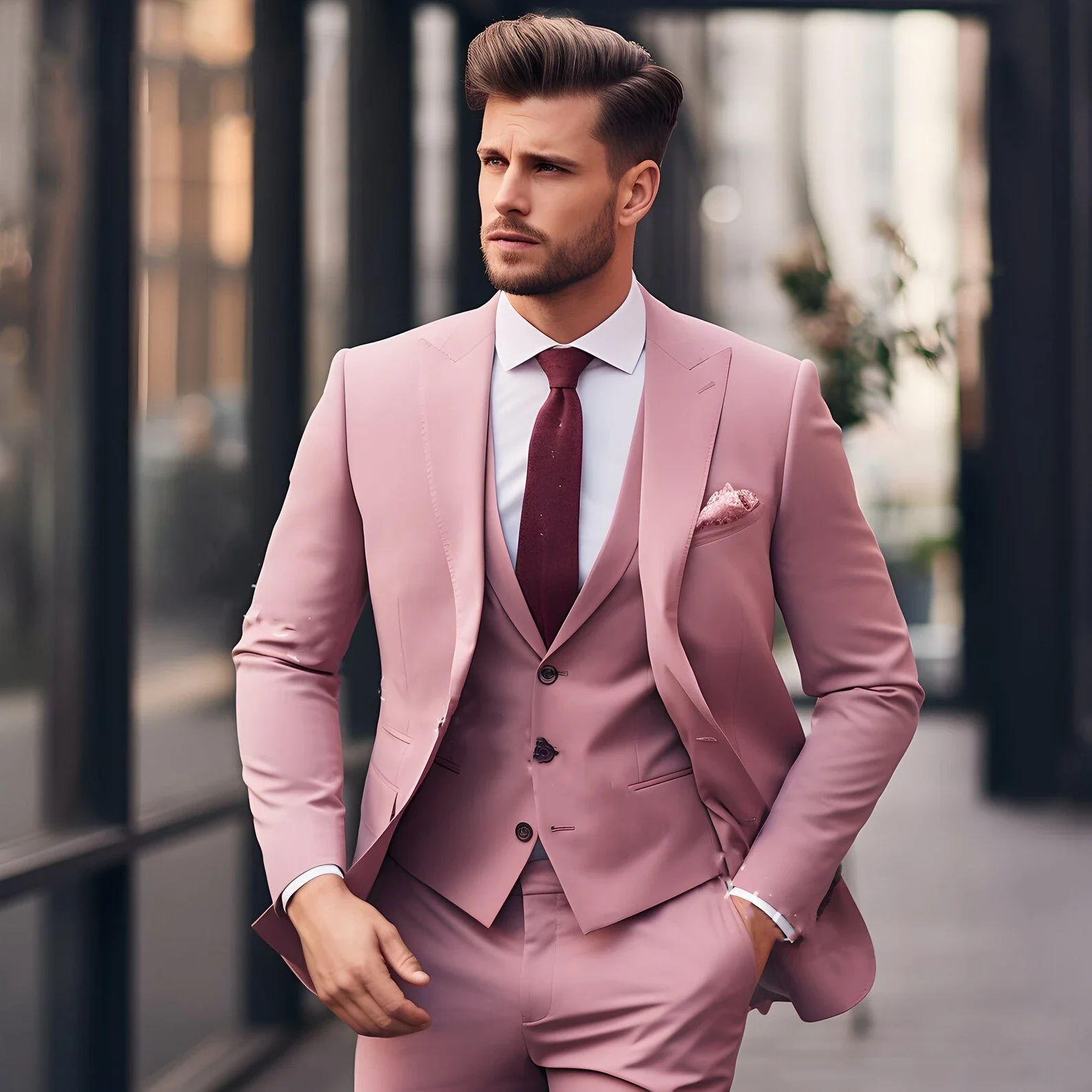 2024 Boutique Men Suits Slim Fit Pink 3 Pcs Groom Wedding Party Tuxedos Blazer+Vest+Pants Business Casual Suits Costume Homme
2024 Boutique Men Suits Slim Fit Pink 3 Pcs Groom Wedding Party Tuxedos Blazer+Vest+Pants Business Casual Suits Costume Homme
