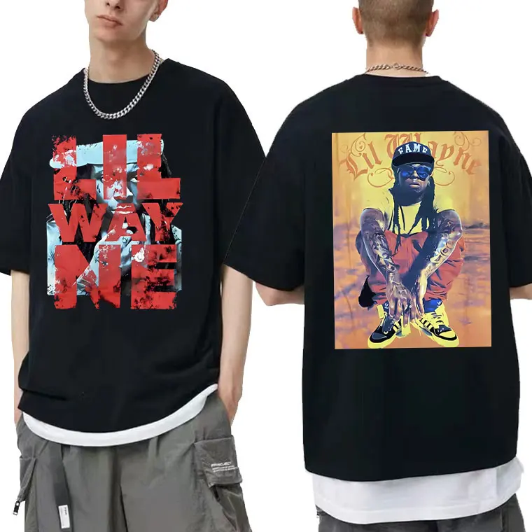 Rapper Lil Wayne Double Sided Print T Shirts Men Women Hip Hop Rap Street T Shirts Men's O Collar Vintage Oversized Short Sleeve
Rapper Lil Wayne Double Sided Print T Shirts Men Women Hip Hop Rap Street T Shirts Men's O Collar Vintage Oversized Short Sleeve