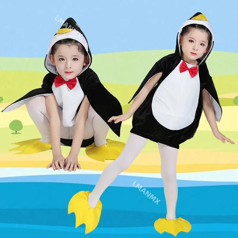 

Детский танцевальный костюм с маленьким пингвином, животным, Детский костюм для детского сада, для мальчиков и девочек, детская одежда для ролевых игр и представлений с героями мультфильмов