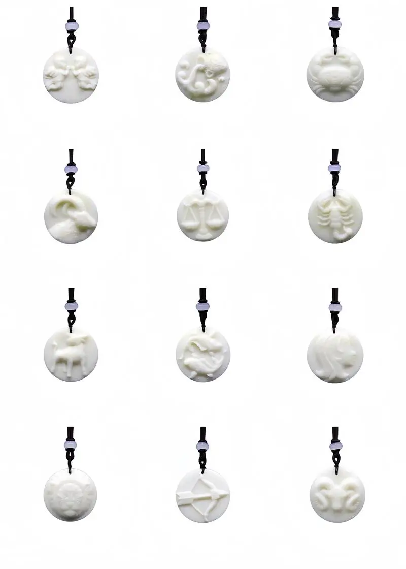 

Нефритовый Кулон в виде знака зодиака, талисманы, ювелирные изделия, амулеты, подарки для женщин, натуральное молочное и белое ожерелье, амулет, модное очаровательное китайское ожерелье