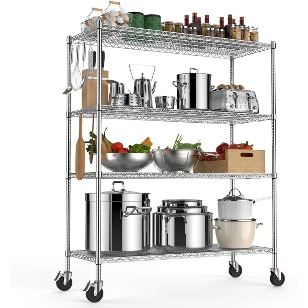NSF Certified 4 Tier Adjustable Storage Shelves 60"×24"×72", 2400LBS Heavy Duty Shelving Commercial Grade Metal Storage
NSF Certified 4 Tier Adjustable Storage Shelves 60"×24"×72", 2400LBS Heavy Duty Shelving Commercial Grade Metal Storage