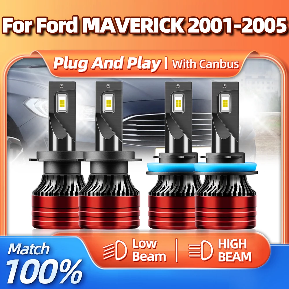 

Фонари головного света для автомобиля, фары ближнего и дальнего света, 240 Вт, 6000 лм, Сверхъяркие Автомобильные фары 2001 K для Ford MAVERICK 2002, 2003, 2004, 2005