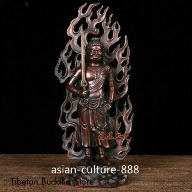 Тибетская буддистская фиолетовая Бронзовая статуя Будды фудо Мио-о
Тибетская буддистская фиолетовая Бронзовая статуя Будды фудо Мио-о