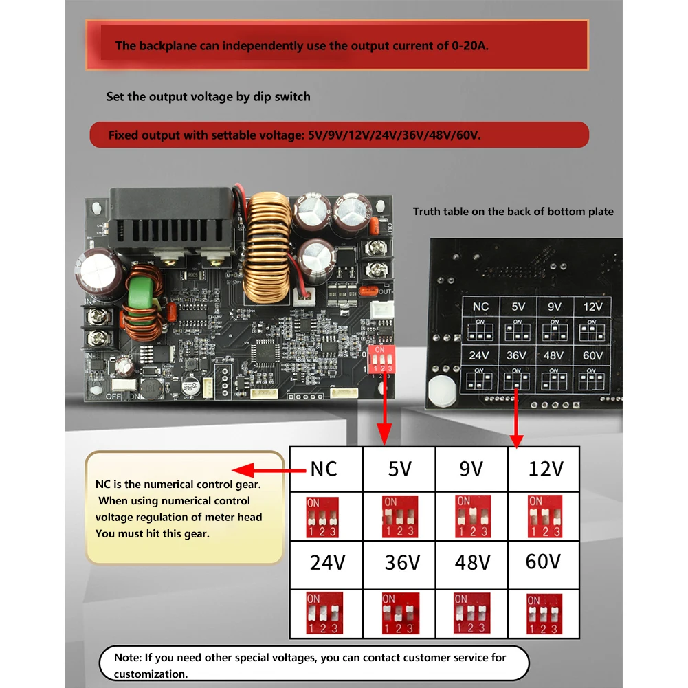 Parts Power Supply XY6020L 1 PC 1* Adjustable CNC CV CC 0-60V 20A / 1200W Module Regulated Electrical Equipment
Parts Power Supply XY6020L 1 PC 1* Adjustable CNC CV CC 0-60V 20A / 1200W Module Regulated Electrical Equipment
