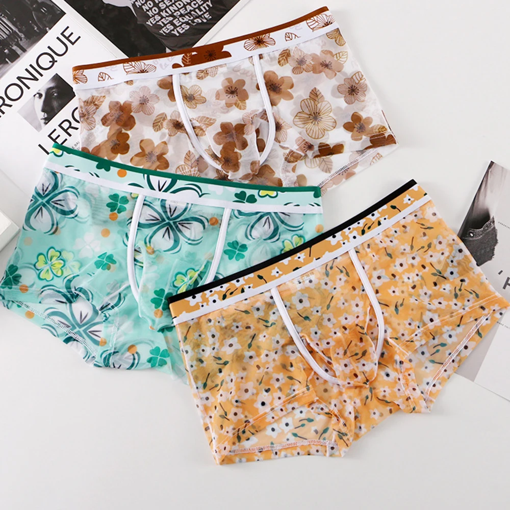 Boxershorts Men New Thin Ice Silk Mesh Flowers Print Flat Boxers Breathable Comfortable See-Through Trunk Underpants Panties
Boxershorts Men New Thin Ice Silk Mesh Flowers Print Flat Boxers Breathable Comfortable See-Through Trunk Underpants Panties