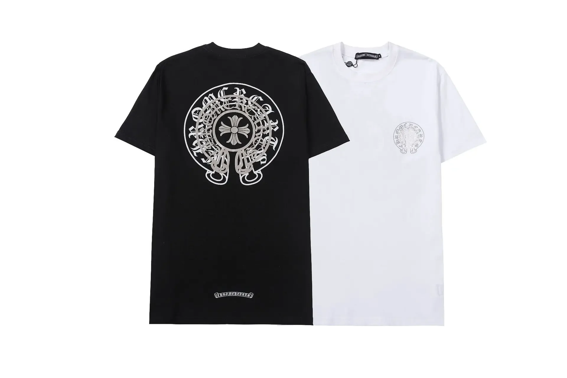 

Fashion Chrome hearts CH horseshoe cross ghost printed horseshoe short sleeve T-shirt for men and women. Luxury