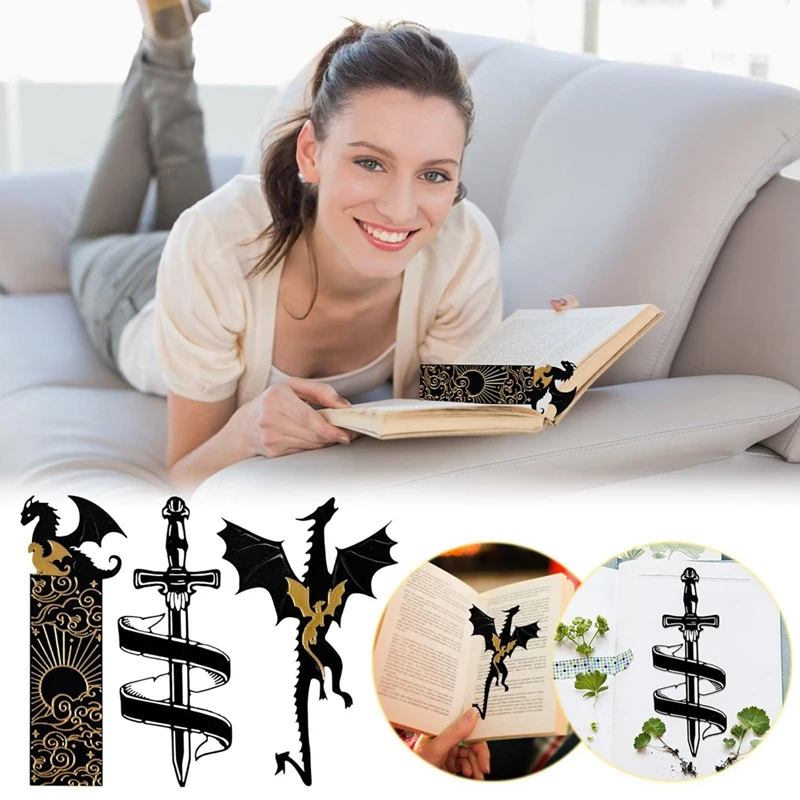 Dragon Bookmarks For Men, Book Accessories For Reading Lovers, Book Marks For Reading Black And Gold Dragons Easy Install
Dragon Bookmarks For Men, Book Accessories For Reading Lovers, Book Marks For Reading Black And Gold Dragons Easy Install
