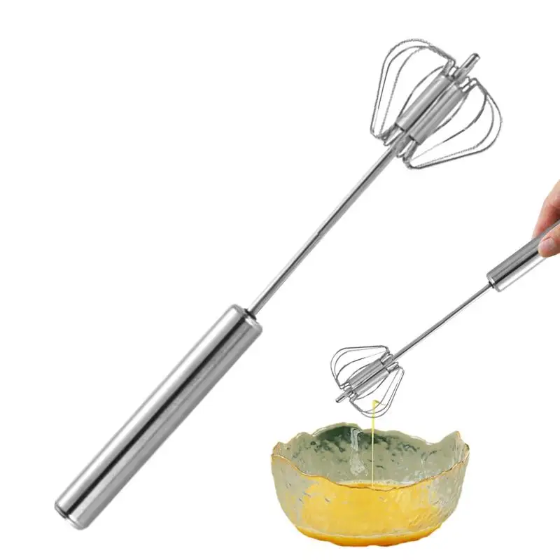 

Hand Mixer Egg Beater Rotating Semi-Automatic Egg Scrambler Kitchen Gadgets Milk Beater Frother Hand Mixers For Whisking Making