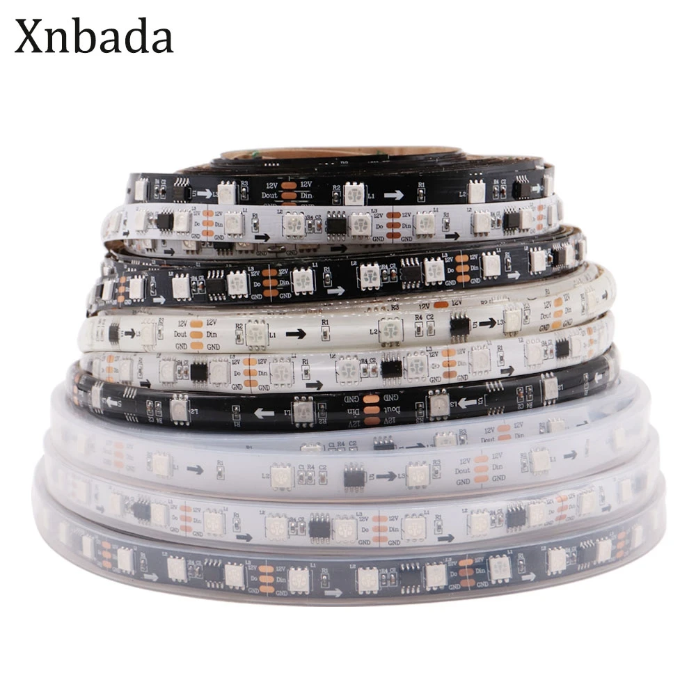 

WS2811 DC12V 5050 RGB Addressable Led Pixel Strip Light Full Colors Ribbon Flexible Digital Led Tape External 1 IC Control 3