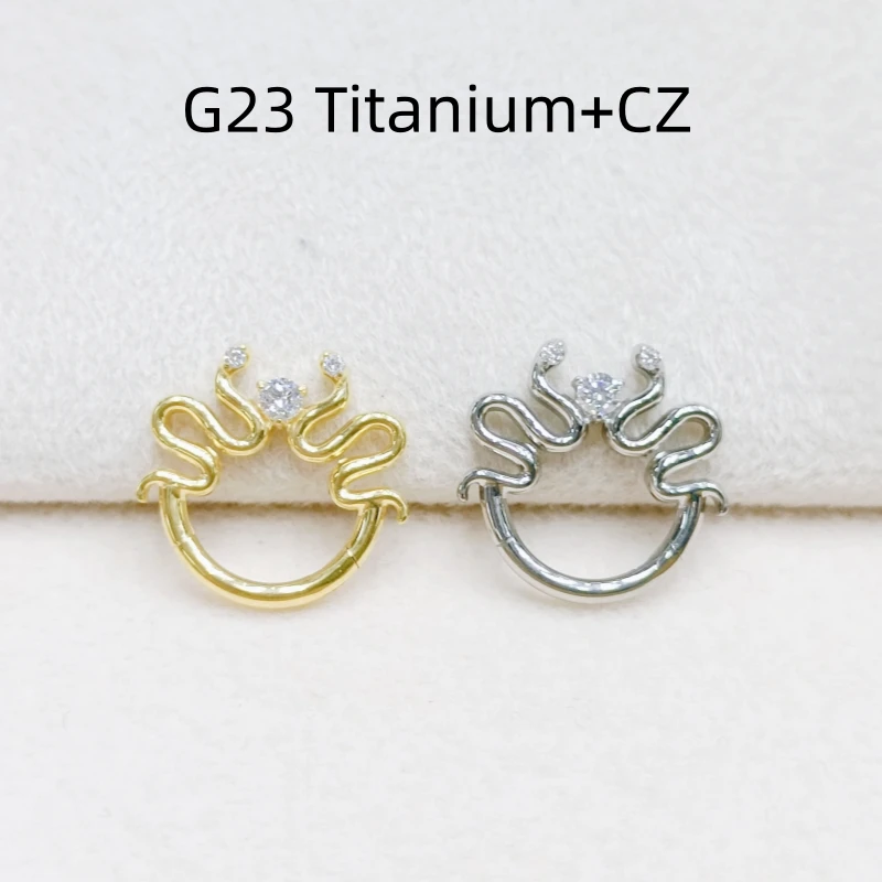 

10pcs G23 ASTM F136 Titanium New CZ Nose Hoop Septum Clicker Ring Earring Lip Ear Tragus Helix Cartilage Body Piercing