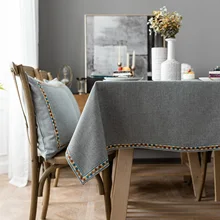 

Polyester Tablecloths, Waterproof Table Covers Pastoral And Fresh Gray Dining Table Coffee Table Deco