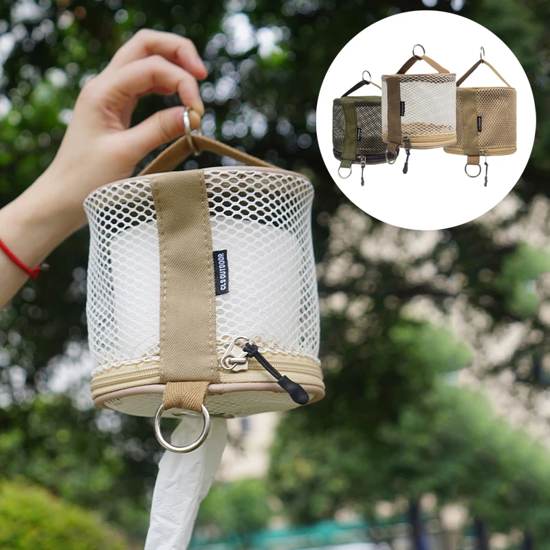 

Outdoor Camping Tissue Case Roll Paper Storage Bag With Hook Portable Tissue Holder Tent Hanging Napkin Holder Camping Supplies