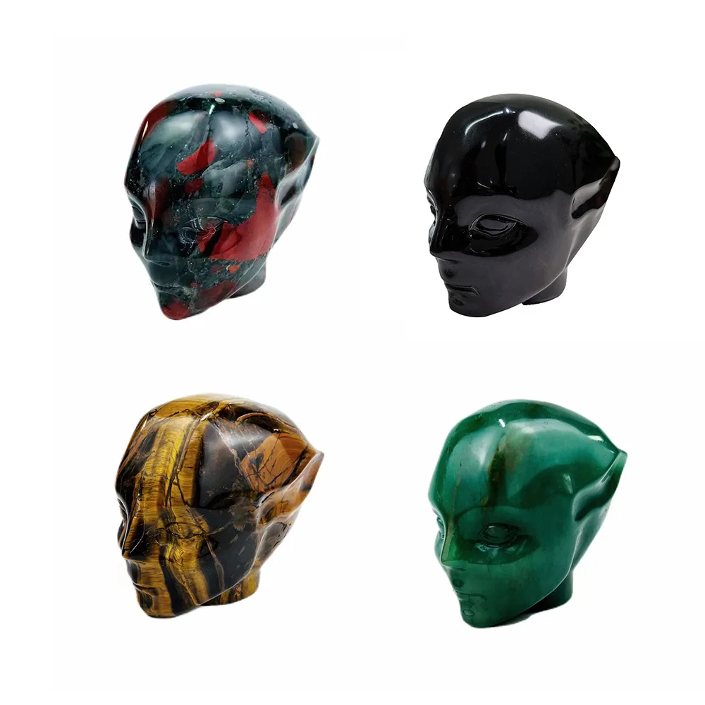 Natural Crystal Alien Figurine Statuette Green Aventurine Black Obsidian Yellow Spiritual Healing Stone For Home Decoration Gift
Natural Crystal Alien Figurine Statuette Green Aventurine Black Obsidian Yellow Spiritual Healing Stone For Home Decoration Gift