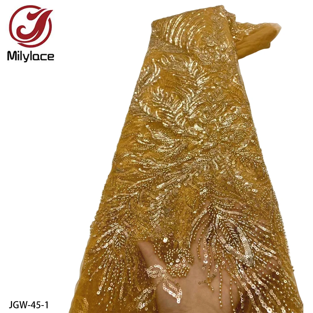 Fashion African Tull Lace Luxury French Handmade Bead Sequins Fabrics for Wedding 5Yards JGW-45
Fashion African Tull Lace Luxury French Handmade Bead Sequins Fabrics for Wedding 5Yards JGW-45