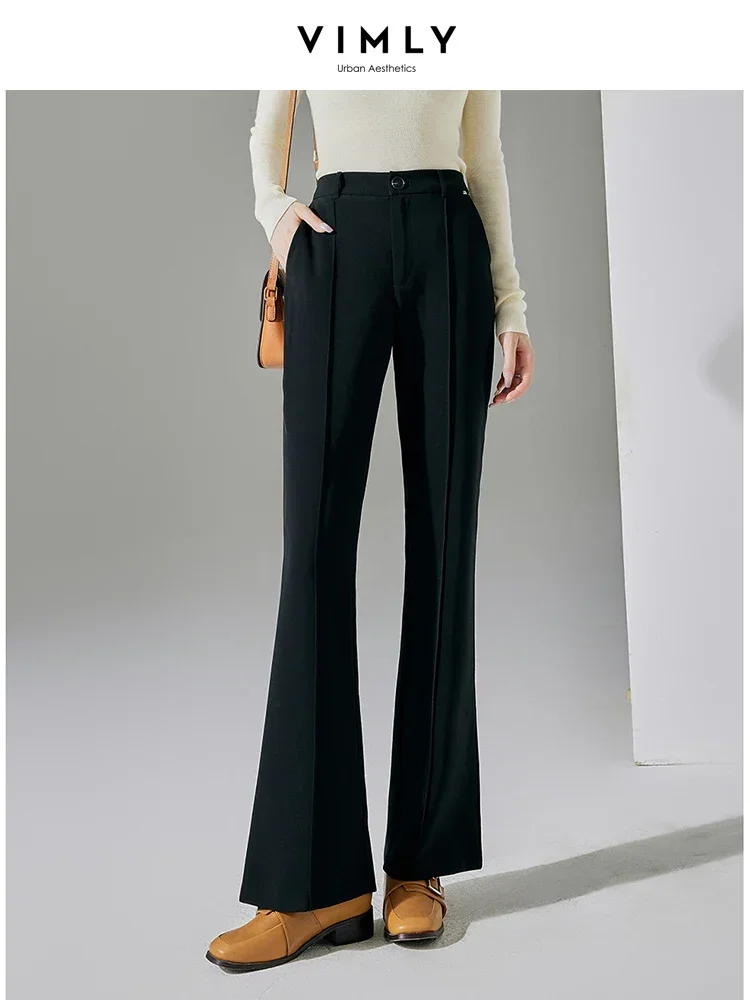 Vimly Black Straight Flared Pant for Women Solid High Waist Suit Pants 2023 Autumn New Casual Elastic Waist Woman Trousers M2923
Vimly Black Straight Flared Pant for Women Solid High Waist Suit Pants 2023 Autumn New Casual Elastic Waist Woman Trousers M2923
