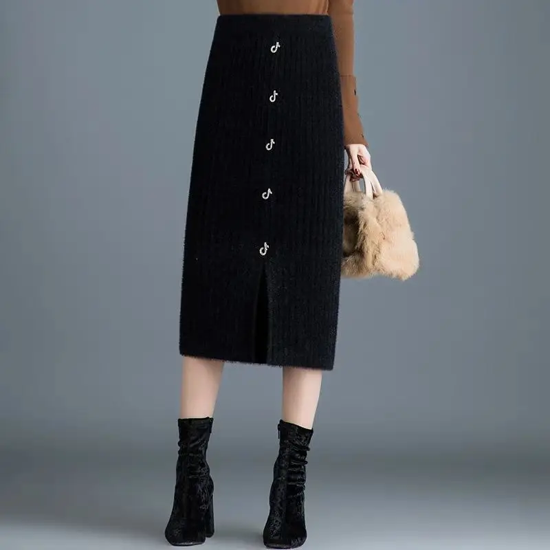 Sweater Knitted Skirt Women Autumn Winter Simple Style A-line Skirt Female Elegant Fashion High Waist Midi Skirts Lady
Sweater Knitted Skirt Women Autumn Winter Simple Style A-line Skirt Female Elegant Fashion High Waist Midi Skirts Lady