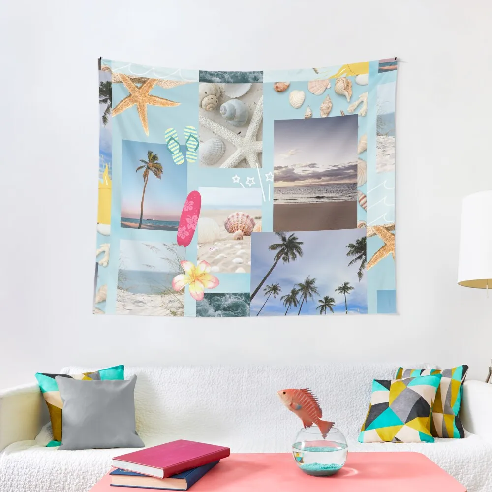 Fun Beachy Collage - Day at The Beach Tapestry Custom Art Mural Tapestry 
Fun Beachy Collage - Day at The Beach Tapestry Custom Art Mural Tapestry