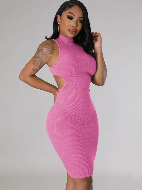 Cutubly Knit Ribbed Hot Pink Dresses For Women Summer Sexy Backless Side Cut-Out Bodycon Midi Dress Ladies Club Evening Party
Cutubly Knit Ribbed Hot Pink Dresses For Women Summer Sexy Backless Side Cut-Out Bodycon Midi Dress Ladies Club Evening Party