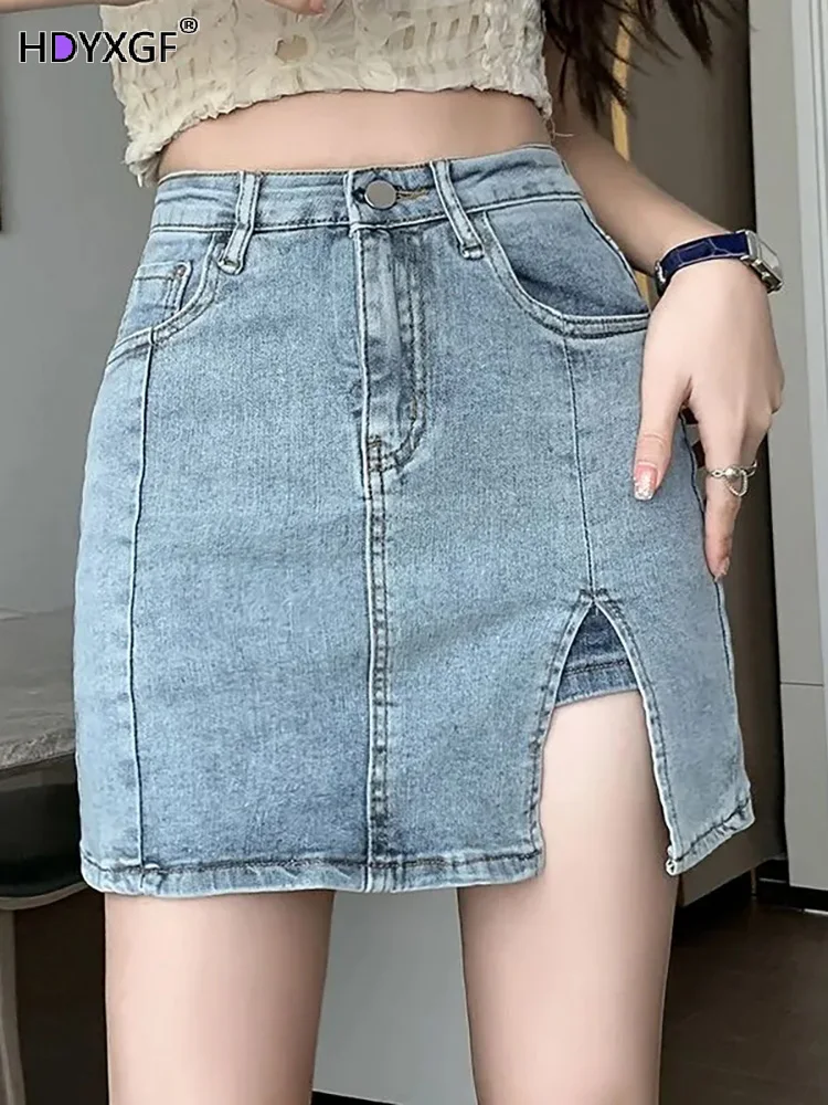 Sexy High Waist Side Split Mini Denim Skirt Womens 2023 Summer Slim Short Pantskirt Lined Jean Skirts Korean Fashion Wash Faldas
Sexy High Waist Side Split Mini Denim Skirt Womens 2023 Summer Slim Short Pantskirt Lined Jean Skirts Korean Fashion Wash Faldas