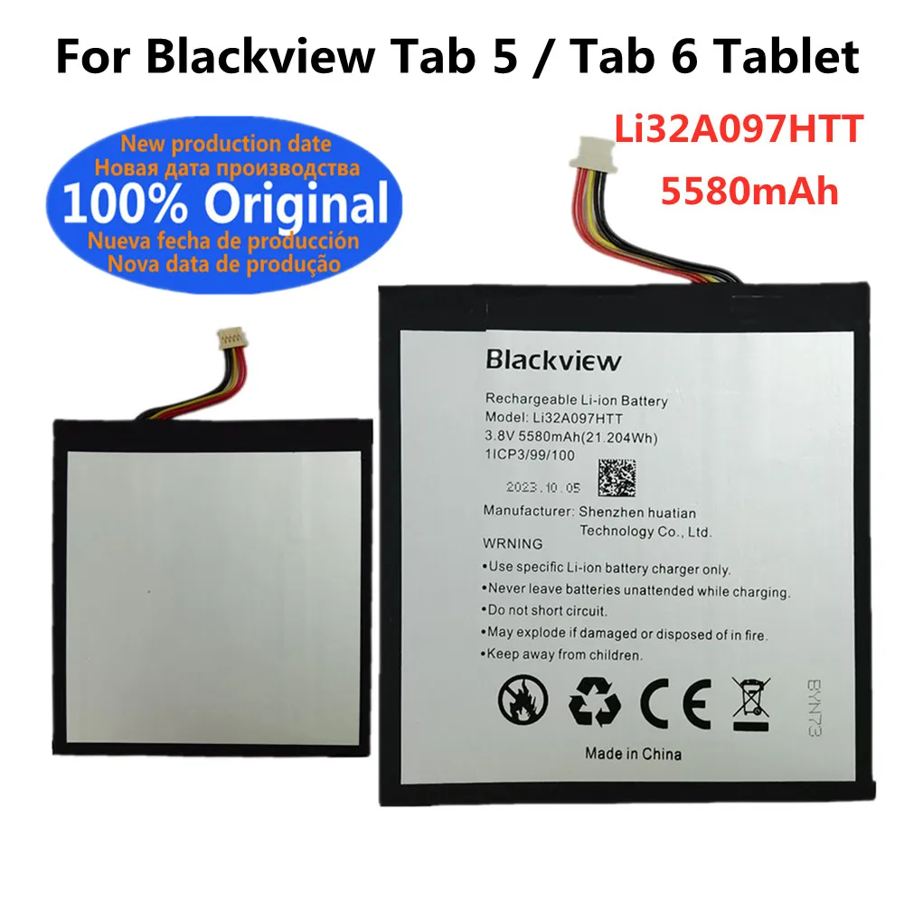 Новый 5580mAh Li32A097HTT Оригинальный аккумулятор для Blackview Tab 5 / Tab 6 Tablet PC сотовый телефон Bateria
Новый 5580mAh Li32A097HTT Оригинальный аккумулятор для Blackview Tab 5 / Tab 6 Tablet PC сотовый телефон Bateria