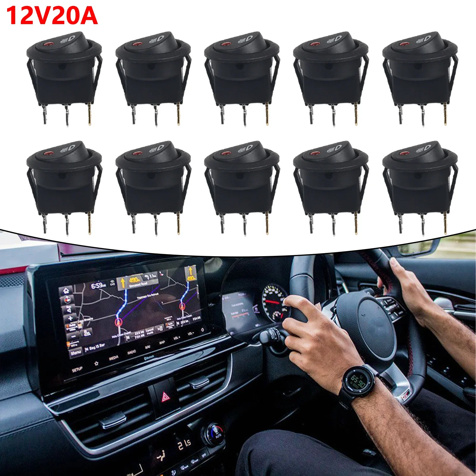 10 Pcs Boat Type Fog Light Switch 12V Rocker Dot Waterproof LED Light Luminescence Toggle Switches Car Accessories
10 Pcs Boat Type Fog Light Switch 12V Rocker Dot Waterproof LED Light Luminescence Toggle Switches Car Accessories