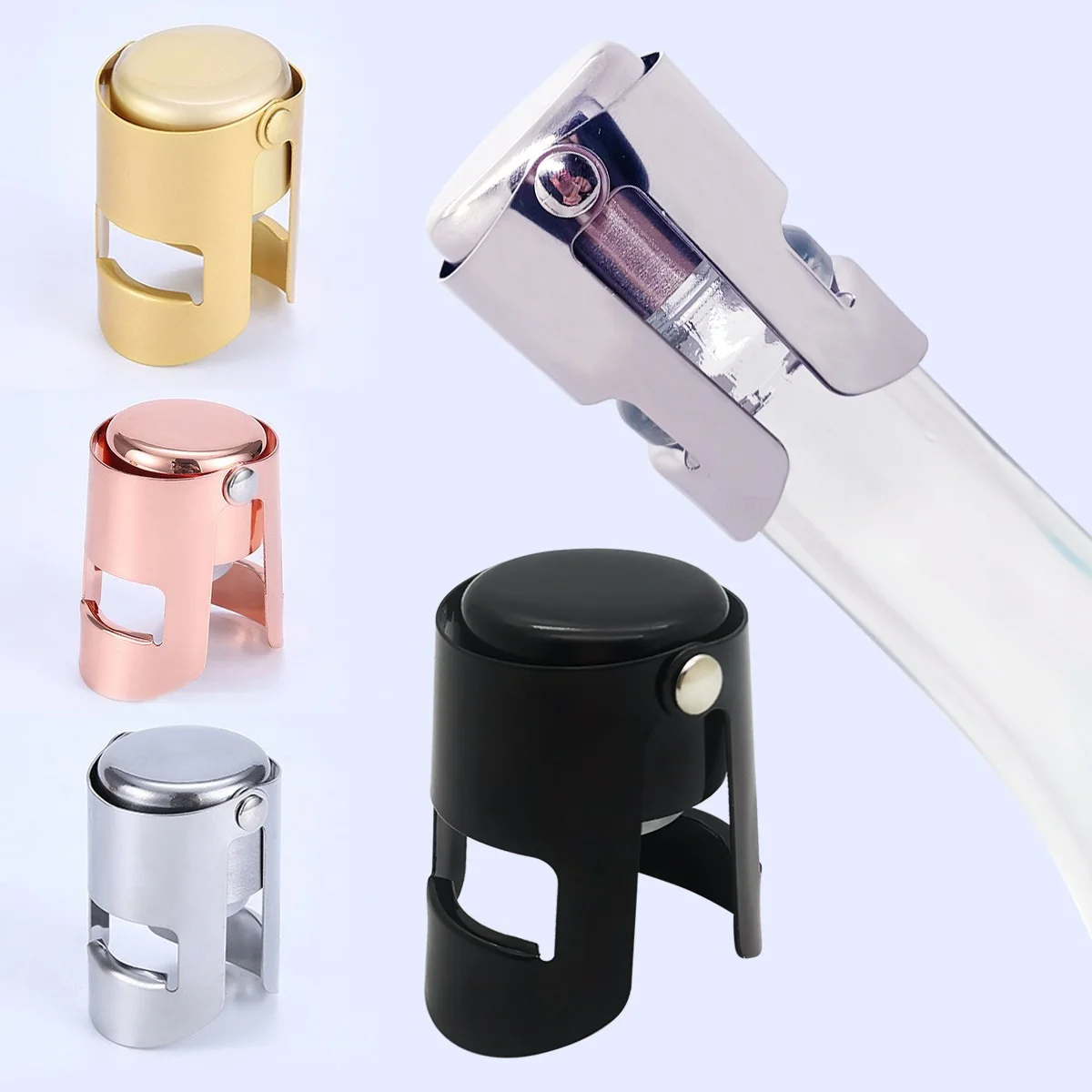 New Stainless Steel Wine Corks Wine Champagne Sparkling Wine Bottle Stopper Fresh Stopper Three Colours Wine Accessories
New Stainless Steel Wine Corks Wine Champagne Sparkling Wine Bottle Stopper Fresh Stopper Three Colours Wine Accessories