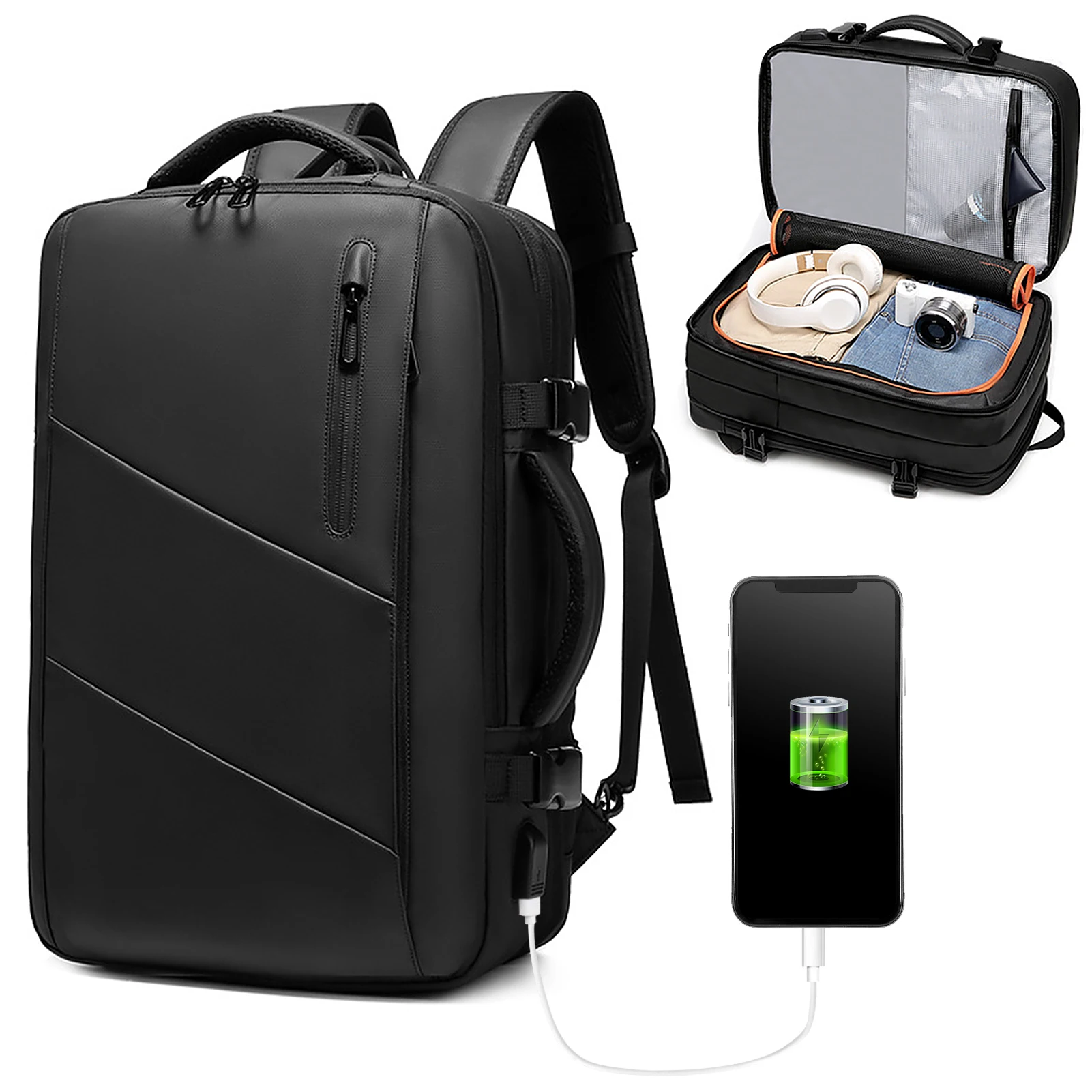 39L Expandable Travel Backpack with USB Charging Port Water Resistant Convertible Carry-On Traveling Backpack Weekender Bag
39L Expandable Travel Backpack with USB Charging Port Water Resistant Convertible Carry-On Traveling Backpack Weekender Bag