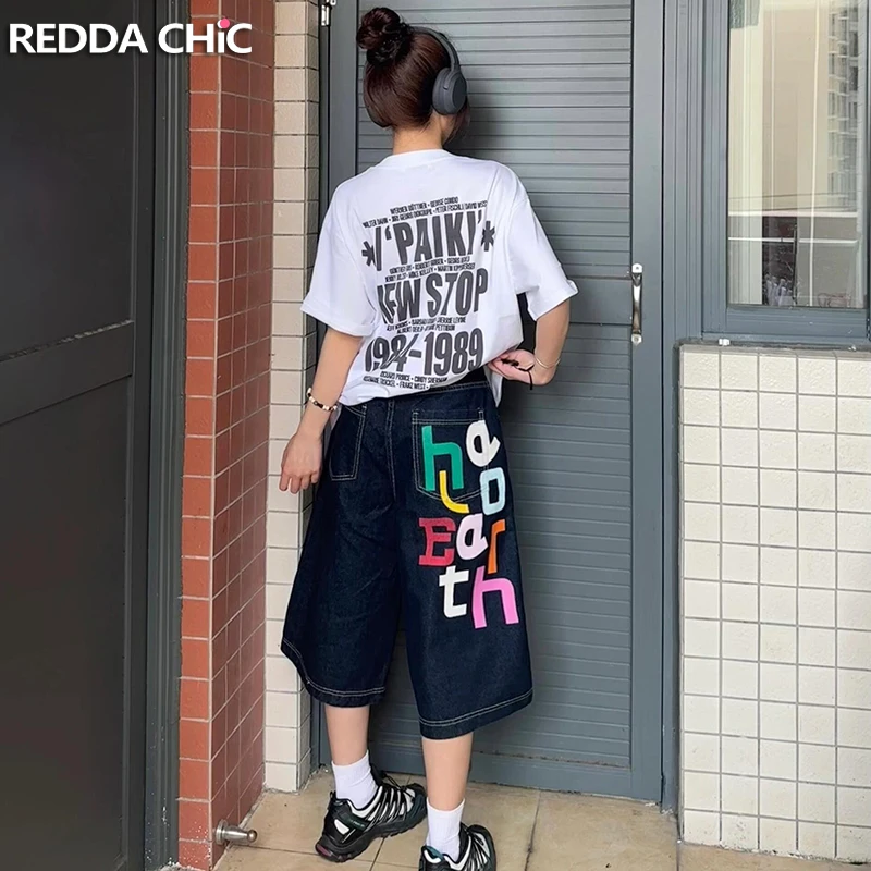 Женские джинсовые шорты REDDACHiC, разноцветные мешковатые шорты с графическим принтом и низкой посадкой, свободные широкие повседневные джинсовые шорты в Корейском стиле ретро
Женские джинсовые шорты REDDACHiC, разноцветные мешковатые шорты с графическим принтом и низкой посадкой, свободные широкие повседневные джинсовые шорты в Корейском стиле ретро