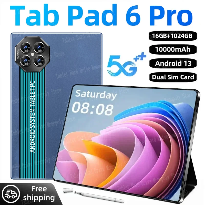 

2024 Original Global Version Pad 6 Pro Snapdragon 888 Tablets PC 16GB 512GB Android 13 Octa Core 11Inch HD 4K Screen 5G Wifi Tab