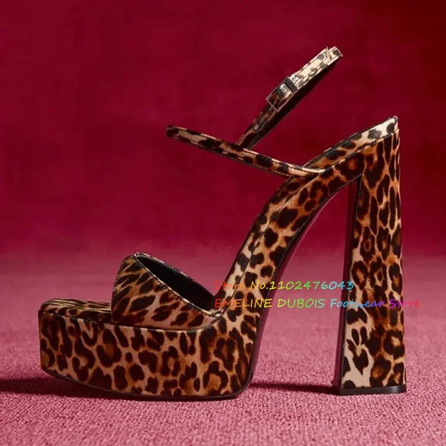 Leopard Print Platform Chunky Heel Sandals Women Open Toe Multicolor Thich High Heel Buckle Strap Summer Party Dress Shoes
Leopard Print Platform Chunky Heel Sandals Women Open Toe Multicolor Thich High Heel Buckle Strap Summer Party Dress Shoes