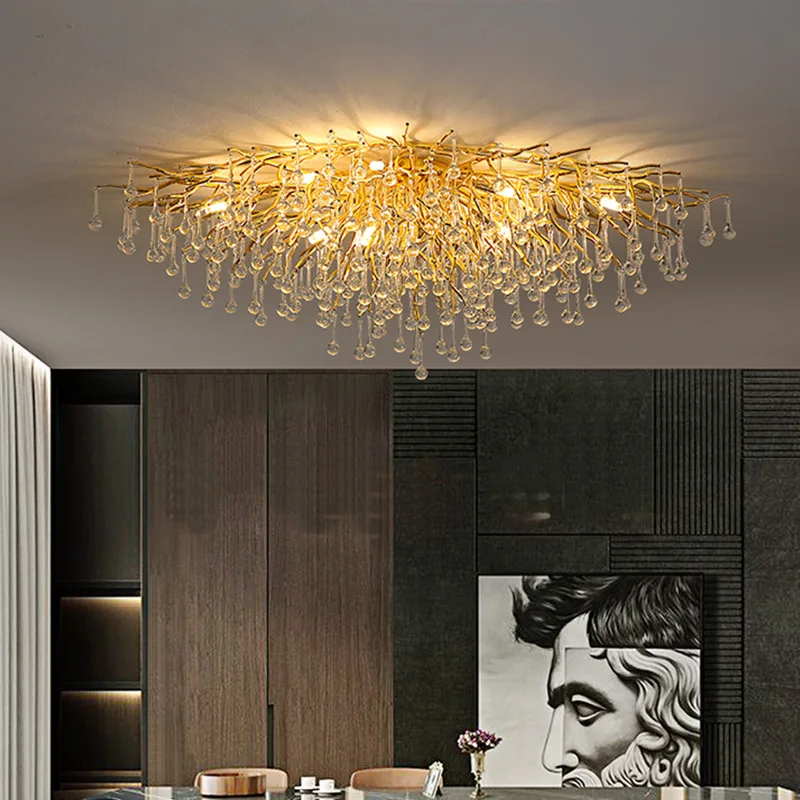 New Tree Branch Water Drop Crystal Ceiling Lights For Living Room Villa Art Dining Room Ceiling Lamp
New Tree Branch Water Drop Crystal Ceiling Lights For Living Room Villa Art Dining Room Ceiling Lamp