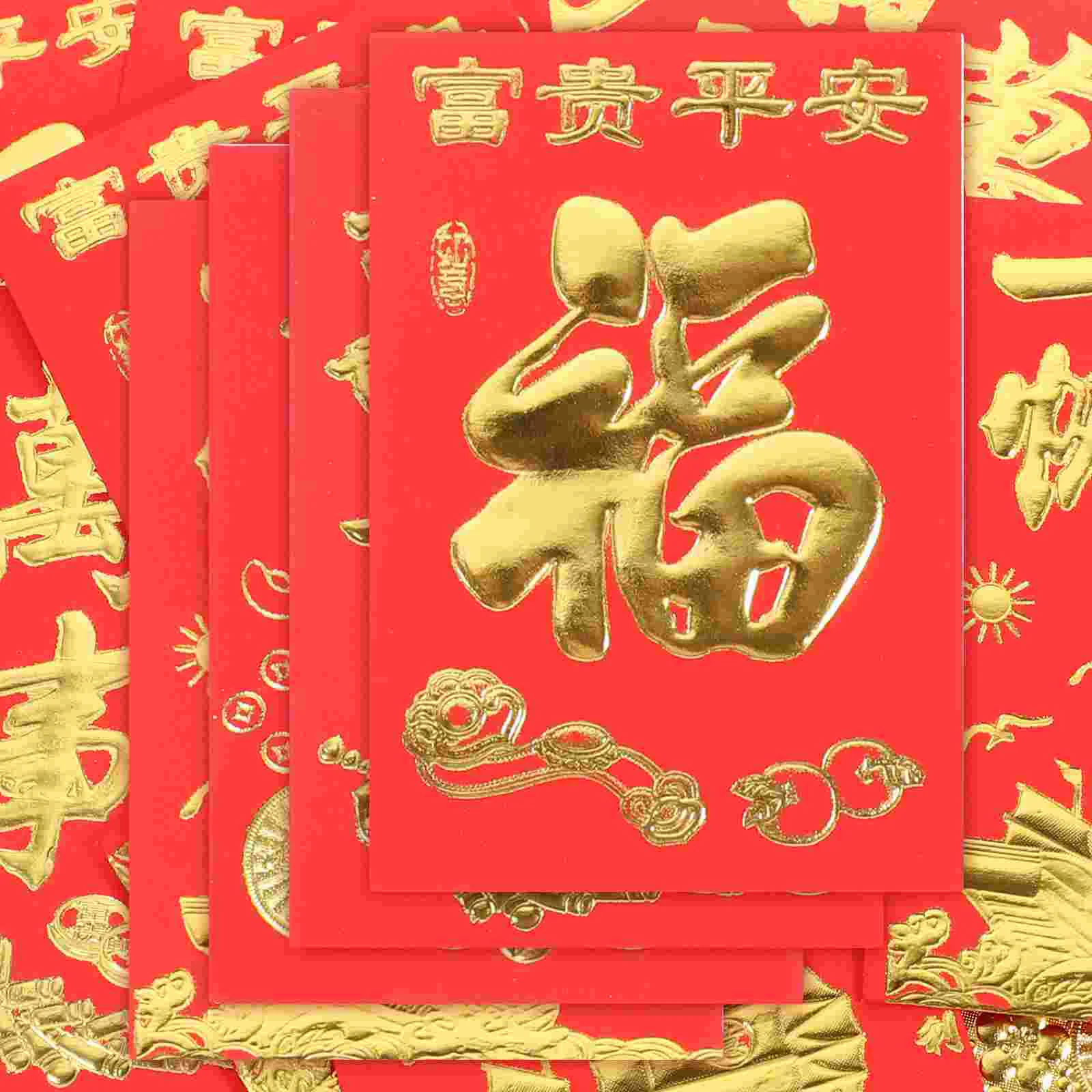 

160 шт. красные конверты для китайского Нового года, карманы для денег HongBao, бумажные красные пакеты с драконом для праздника Весны