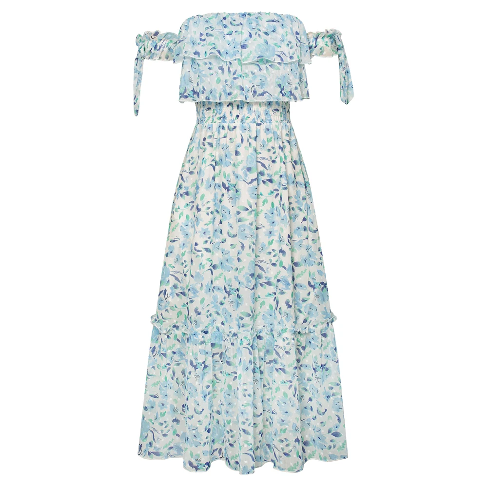  GK Women Summer Dress Dots Printed Smocked Bodice Mid-Calf Dress Off Shoulder Tiered A-Line Dress High Waist Elegant Dresses
GK Women Summer Dress Dots Printed Smocked Bodice Mid-Calf Dress Off Shoulder Tiered A-Line Dress High Waist Elegant Dresses