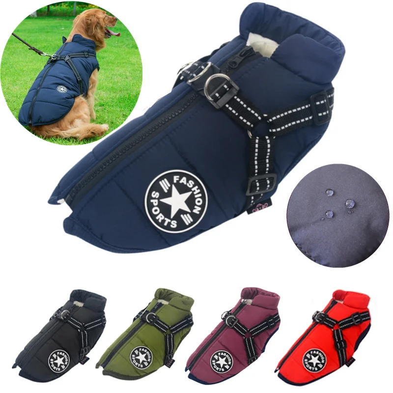 Large Pet Dog Jacket With Harness Winter Warm Dog Clothes For Labrador Waterproof Big Dog Coat Chihuahua French Bulldog Outfits
Large Pet Dog Jacket With Harness Winter Warm Dog Clothes For Labrador Waterproof Big Dog Coat Chihuahua French Bulldog Outfits