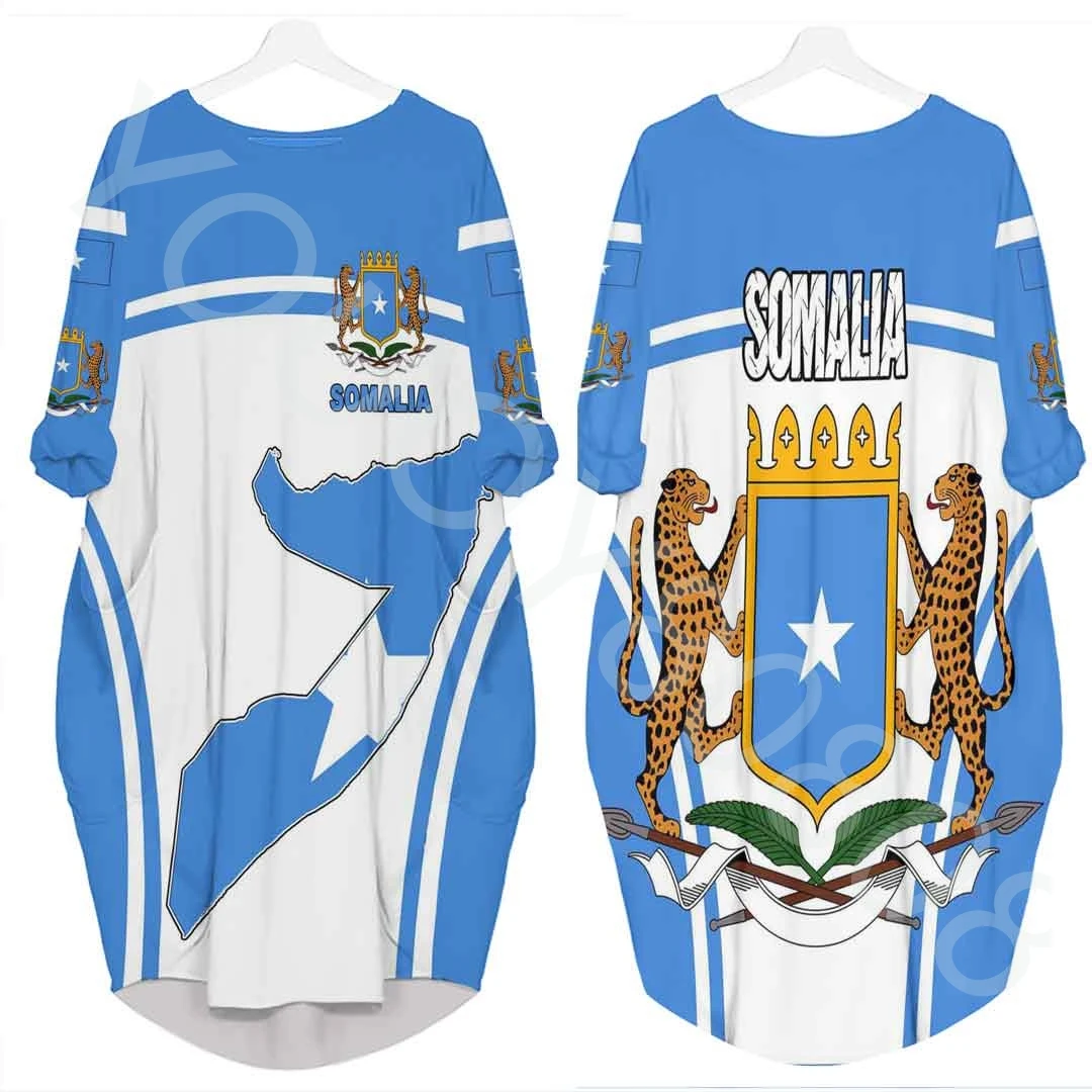 New Printed Casual Loose Ladies Dresses African Region Clothing - Somalia Active Flag Batwing Pocket Dress
New Printed Casual Loose Ladies Dresses African Region Clothing - Somalia Active Flag Batwing Pocket Dress