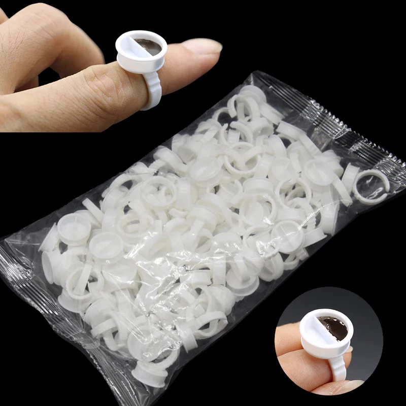 

100pcs Disposable Tattoo Ink Rings Cups S/M/L Permanent Makeup Pigment Holder Eyebrow Eyelash Extension Glue Divider Container
