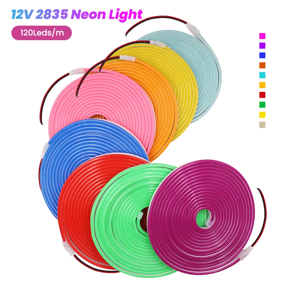 Neon LED Strip 12V SMD 2835 120LEDs/m Flexible LED Tape Ribbon Silicone Tube Neon Light Waterproof Rope 0.5M 1M 2M 3M 4M 5M
Neon LED Strip 12V SMD 2835 120LEDs/m Flexible LED Tape Ribbon Silicone Tube Neon Light Waterproof Rope 0.5M 1M 2M 3M 4M 5M