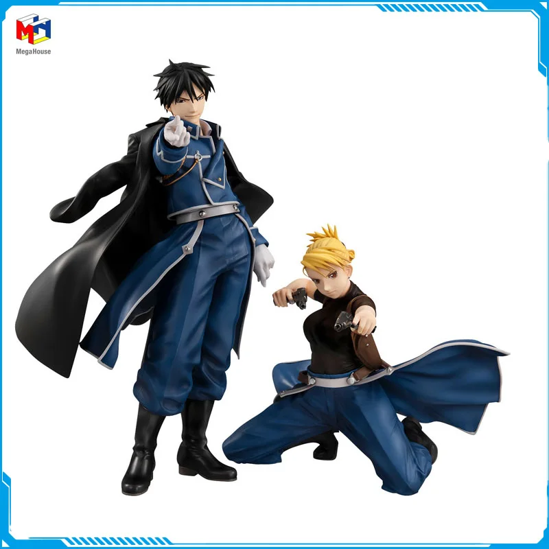 

In Stock MegaHouse FULLMETAL ALCHEMIST Roy Mustang Riza Hawkeye Original Anime Figure Model Toys Action Figures Collection Doll