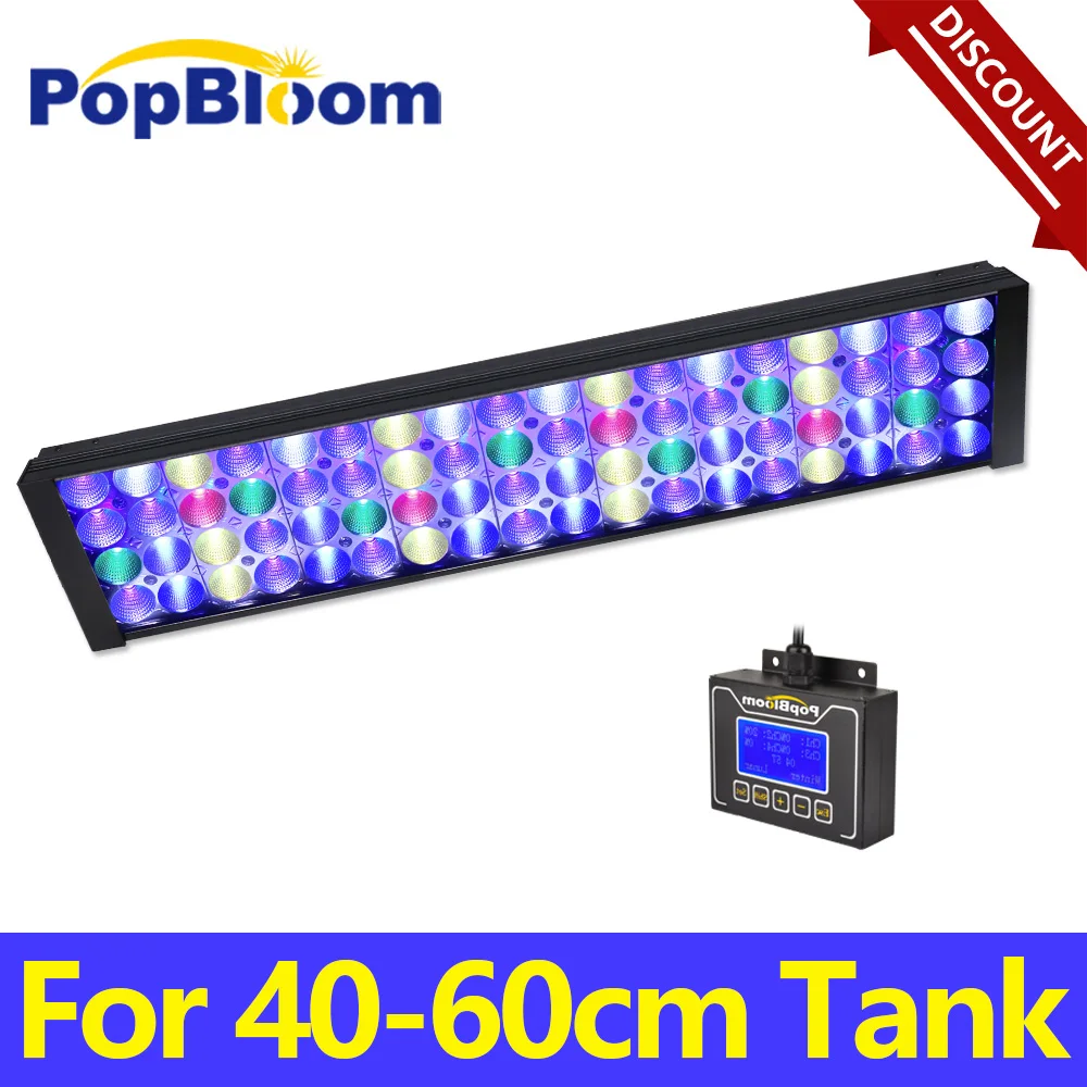 

PopBloom-Smart Marine Aquarium LED Lighting, Saltwater LED Aquarium Lamp, Marine Reef Coral Growth Fish Tanks,LPS,SPS, 40-60cm