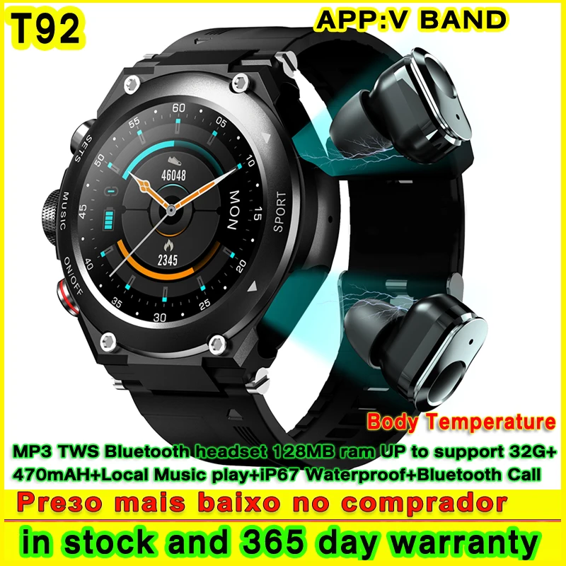 TWS-часы T92 мужские с поддержкой Bluetooth, 470 мАч
TWS-часы T92 мужские с поддержкой Bluetooth, 470 мАч