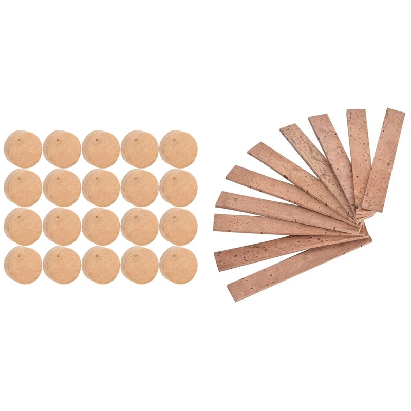 10 Pcs Clarinet Joint Cork Sheet, 9.1X1.3X0.2Cm & 20Pcs 9.5Mm Trumpet Cork Pads, Trumpet Repairing Cork Pads
10 Pcs Clarinet Joint Cork Sheet, 9.1X1.3X0.2Cm & 20Pcs 9.5Mm Trumpet Cork Pads, Trumpet Repairing Cork Pads