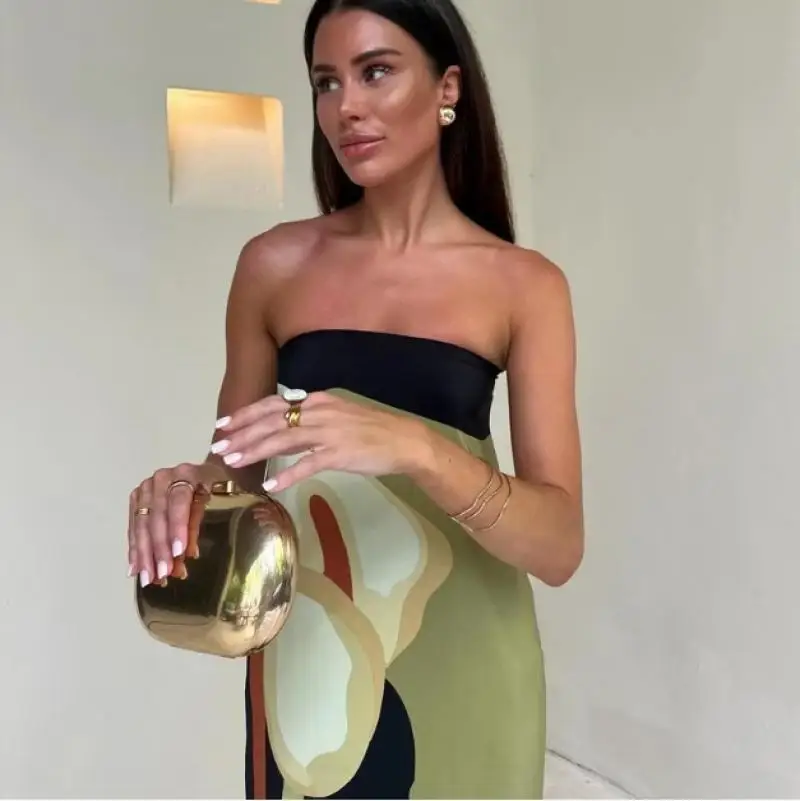 Women Sexy Strapless Backless Printed Long Dress Fashion Sleeveless Off Shoulder Vestidos 2024 Summer Lady Party Evening Robes
Women Sexy Strapless Backless Printed Long Dress Fashion Sleeveless Off Shoulder Vestidos 2024 Summer Lady Party Evening Robes