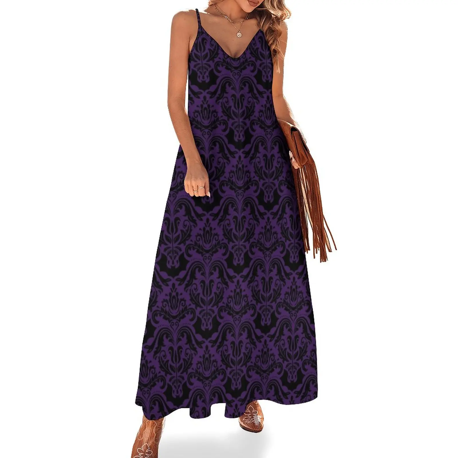 New Dark Purple Bat Damask Sleeveless Dress summer dresses for women 2023 elegant dress
New Dark Purple Bat Damask Sleeveless Dress summer dresses for women 2023 elegant dress
