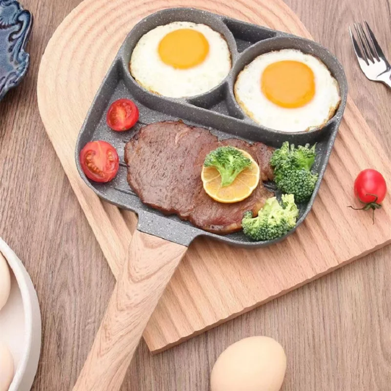 

2/3/4 Holes Frying Pot Pan Black Thickened Kitchen Omelet Non-Stick Egg Poacher Pancake Crepe Steak Cooking Ham Breakfast Maker