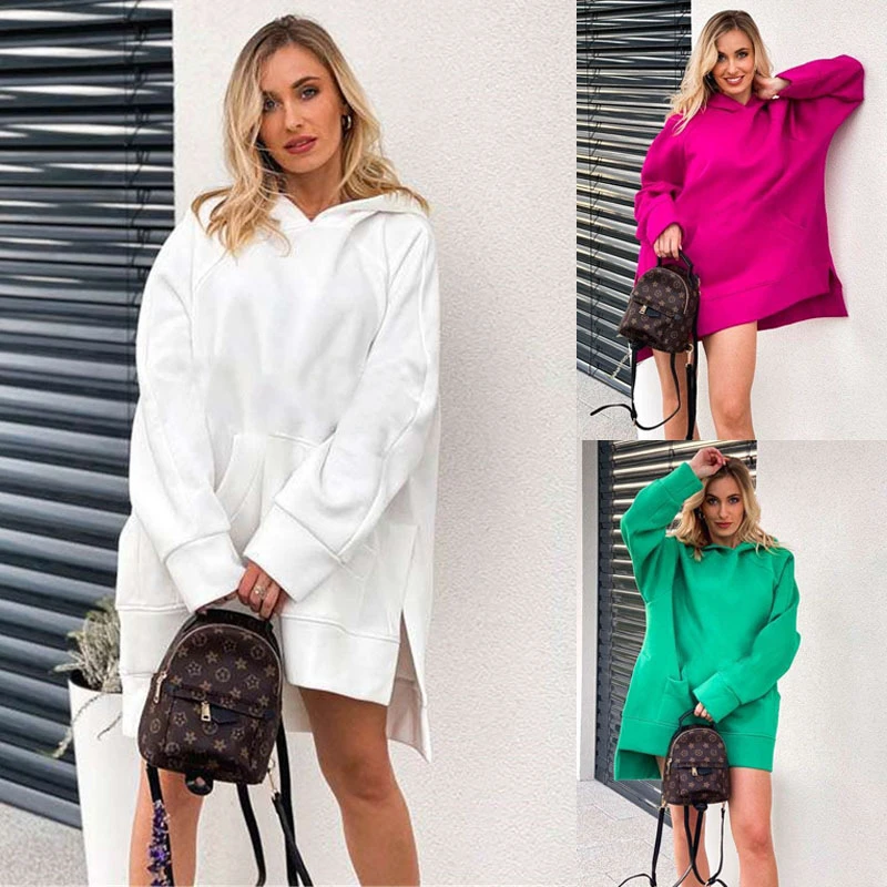 2023 Autumn/Winter New Long Sleeve Solid Split Hooded Sweater Large Pocket Street Casual Mid Length Pullover Sweater Women's
2023 Autumn/Winter New Long Sleeve Solid Split Hooded Sweater Large Pocket Street Casual Mid Length Pullover Sweater Women's