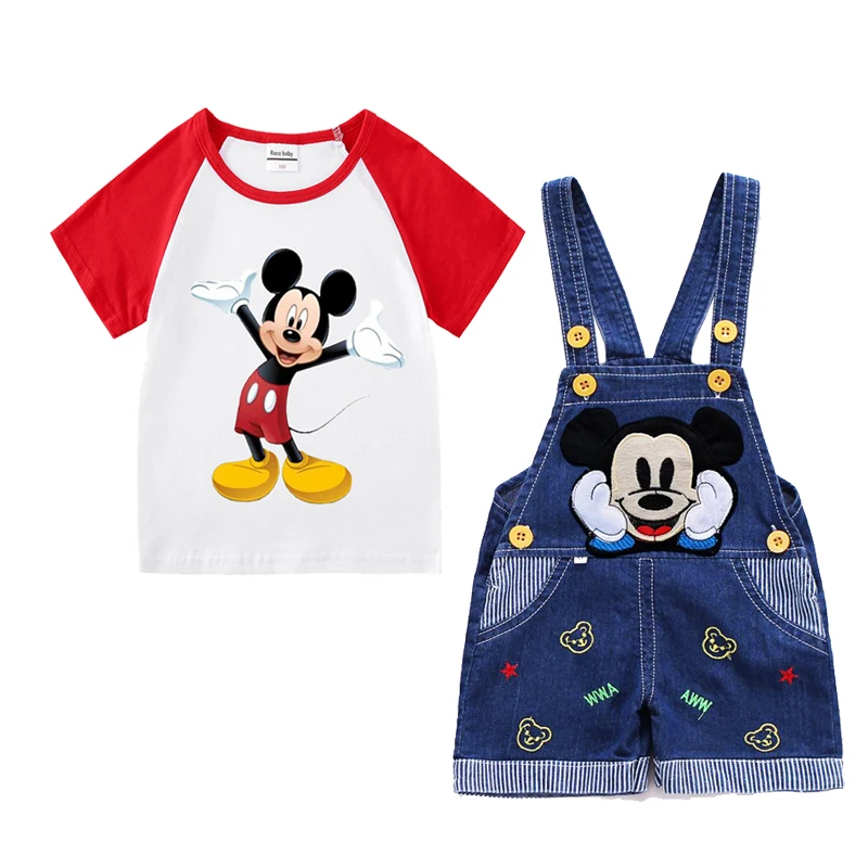 1-4 years Baby Boys Cartoon Mickey Cotton Short Sleeve T-shirt +Belt Denim Shorts Outfits Kids Toddler Boy Summer Clothes Set
1-4 years Baby Boys Cartoon Mickey Cotton Short Sleeve T-shirt +Belt Denim Shorts Outfits Kids Toddler Boy Summer Clothes Set