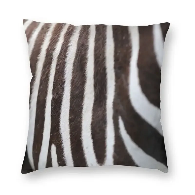 

Zebra Striped Pattern Animal Fur Cushion Covers Sofa Home Decorative Zebra Leather Texture Lover Square Throw Pillow Case